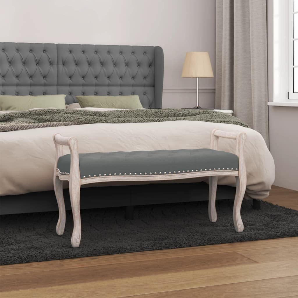 Banc gris foncé en tissu parfait pour l'entrée ou la chambre