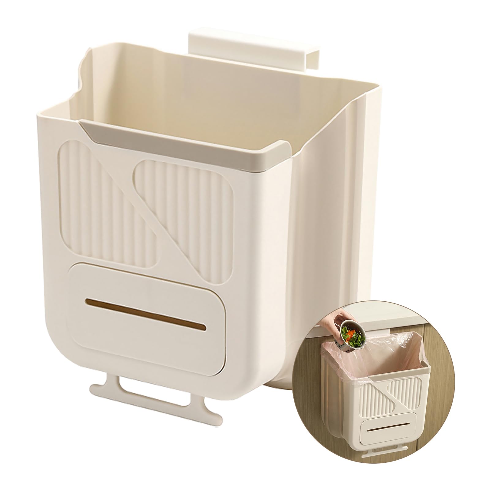 GONICVIN Pattumiera Sospesa Con Coperchio, 7 L, In Plastica, Da