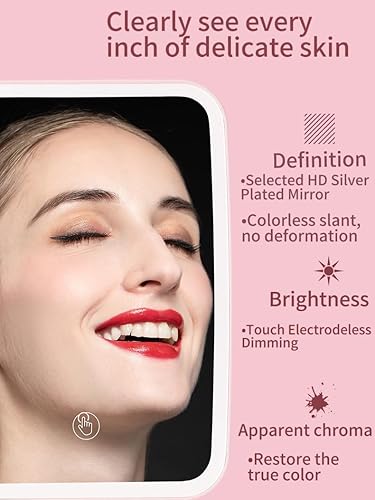 Miniatura 5 de Professional Lighted Makeup Mirror with Lights - Vanity Mirror with LED Brightness Adjustable, Three Colors Changing Lights, Portable and Foldable