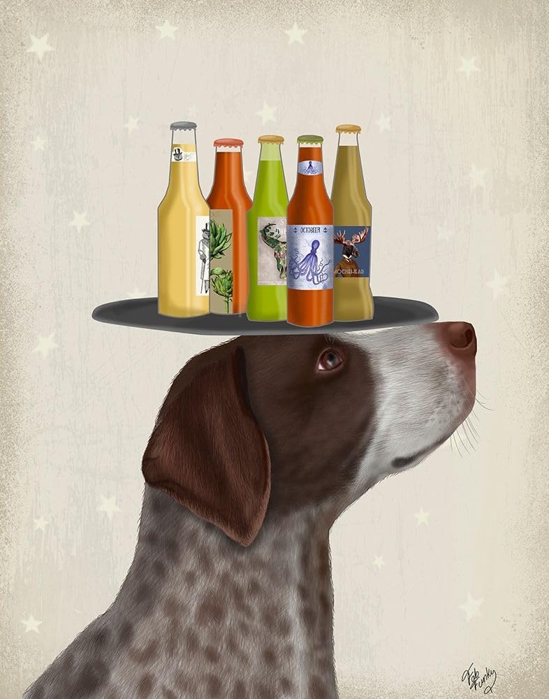 German Shorthaired Pointer Ice Cream Beer Lover Poster Print - Funky Fab (24 x 36)