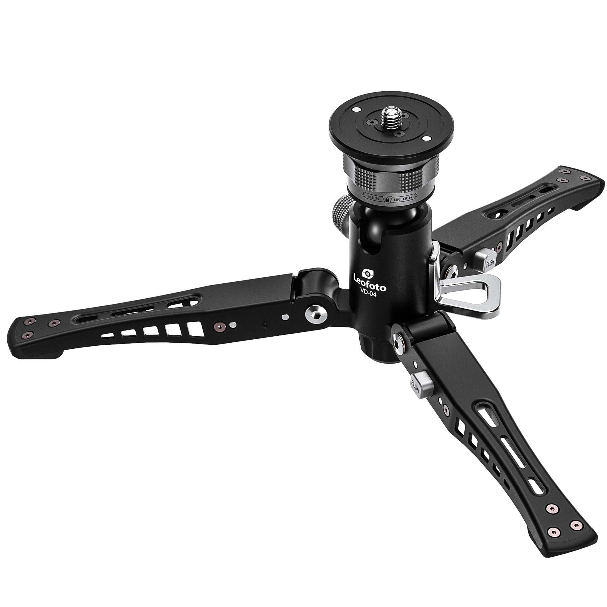 LEOFOTO VD-04 Trépied pour Monopode mini support de table compact en aluminium