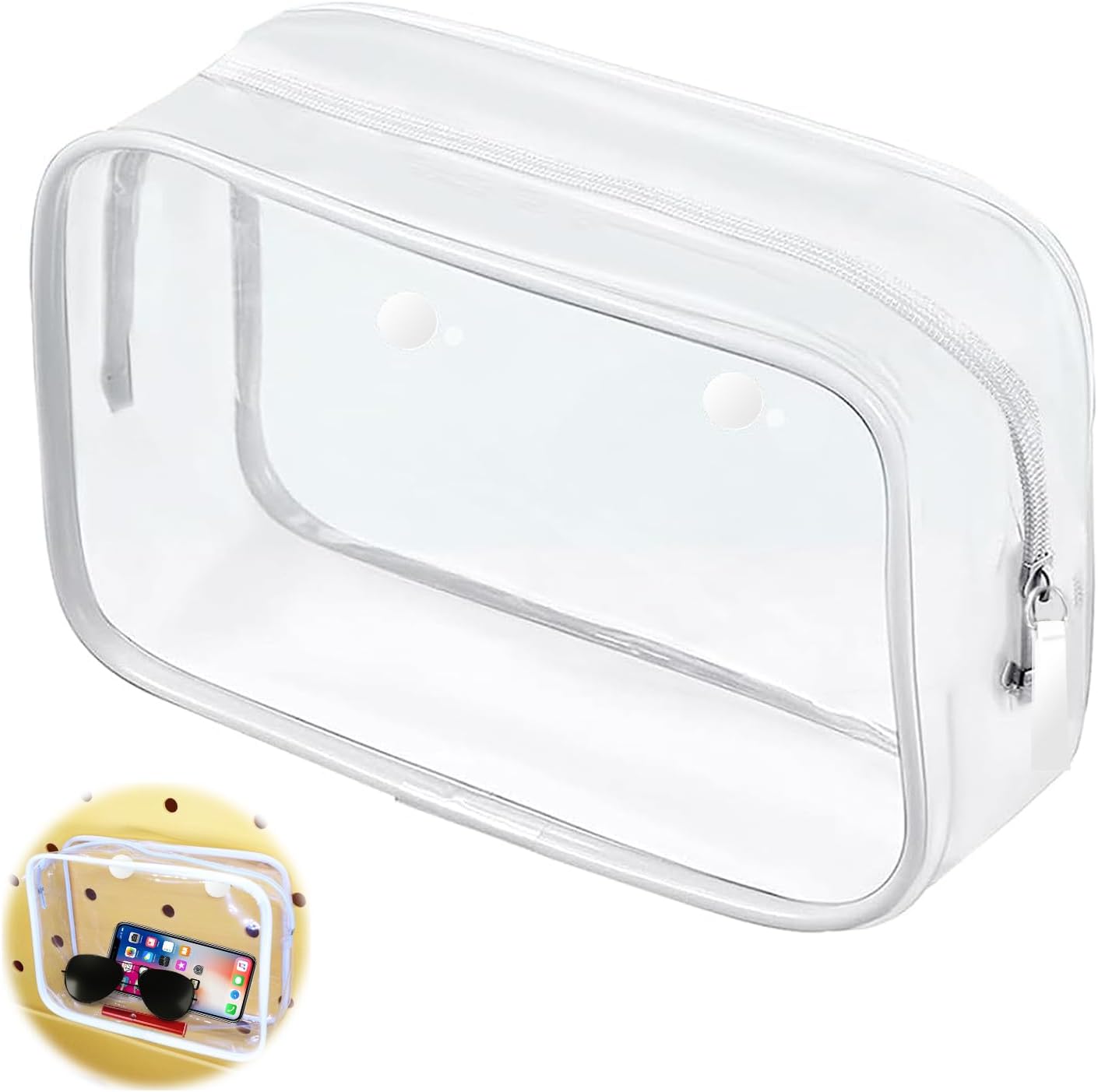 hautllaif Clear Insert Bags for BOGG Bag, Travel Pouch Storage, Waterproof Zipper