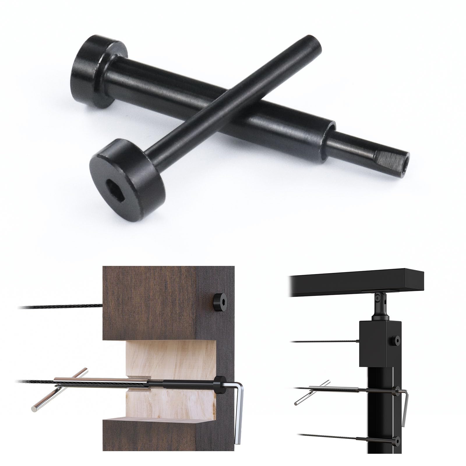 Photo 1 of Muzata Black Cable Railing Tensioner & Terminal Kit (80 Pack)