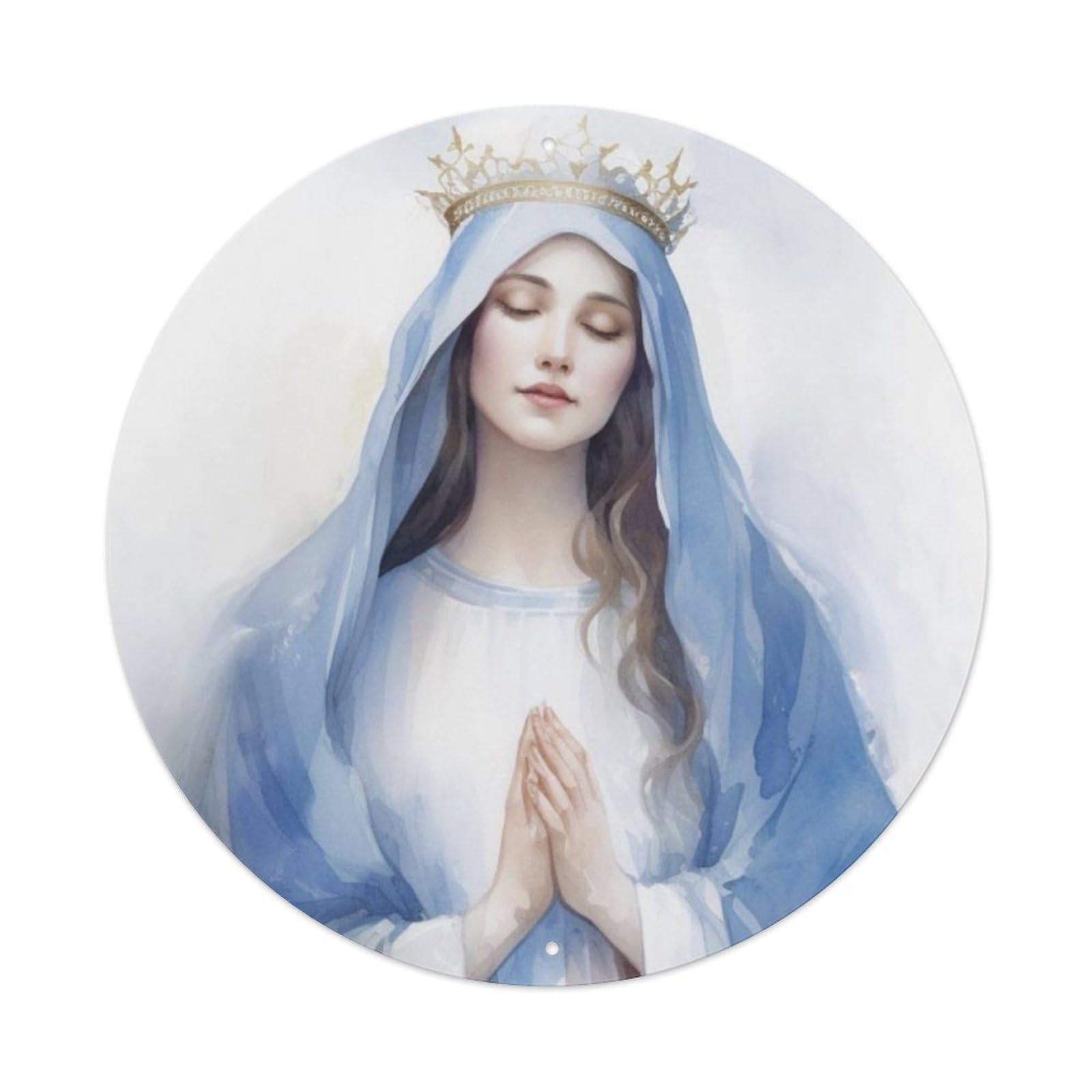 Religious The Virgin Mary in Prayer Metal Tin Sign