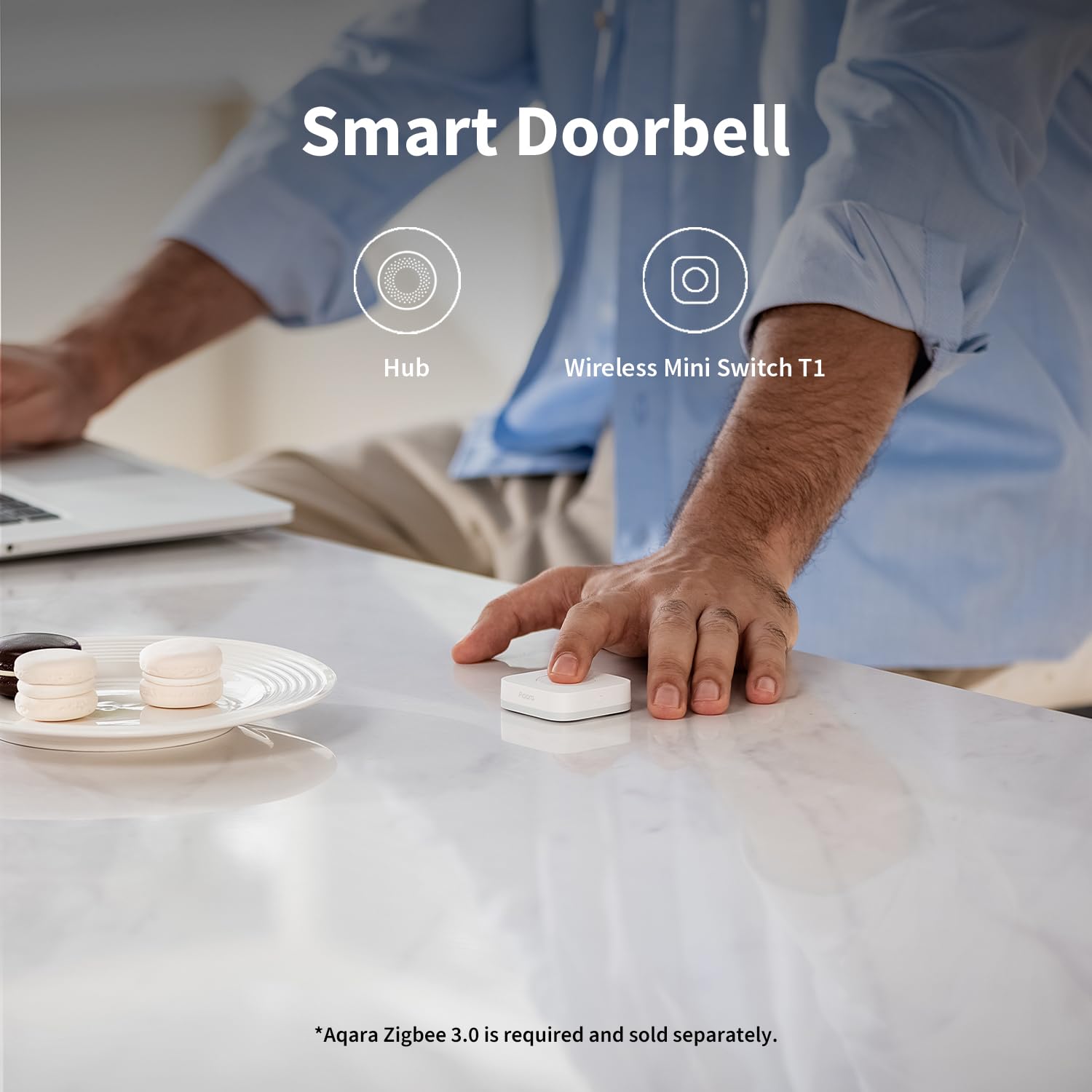 Aqara Botón Inalámbrico T1, Requiere AQARA HUB Zigbee 3.0