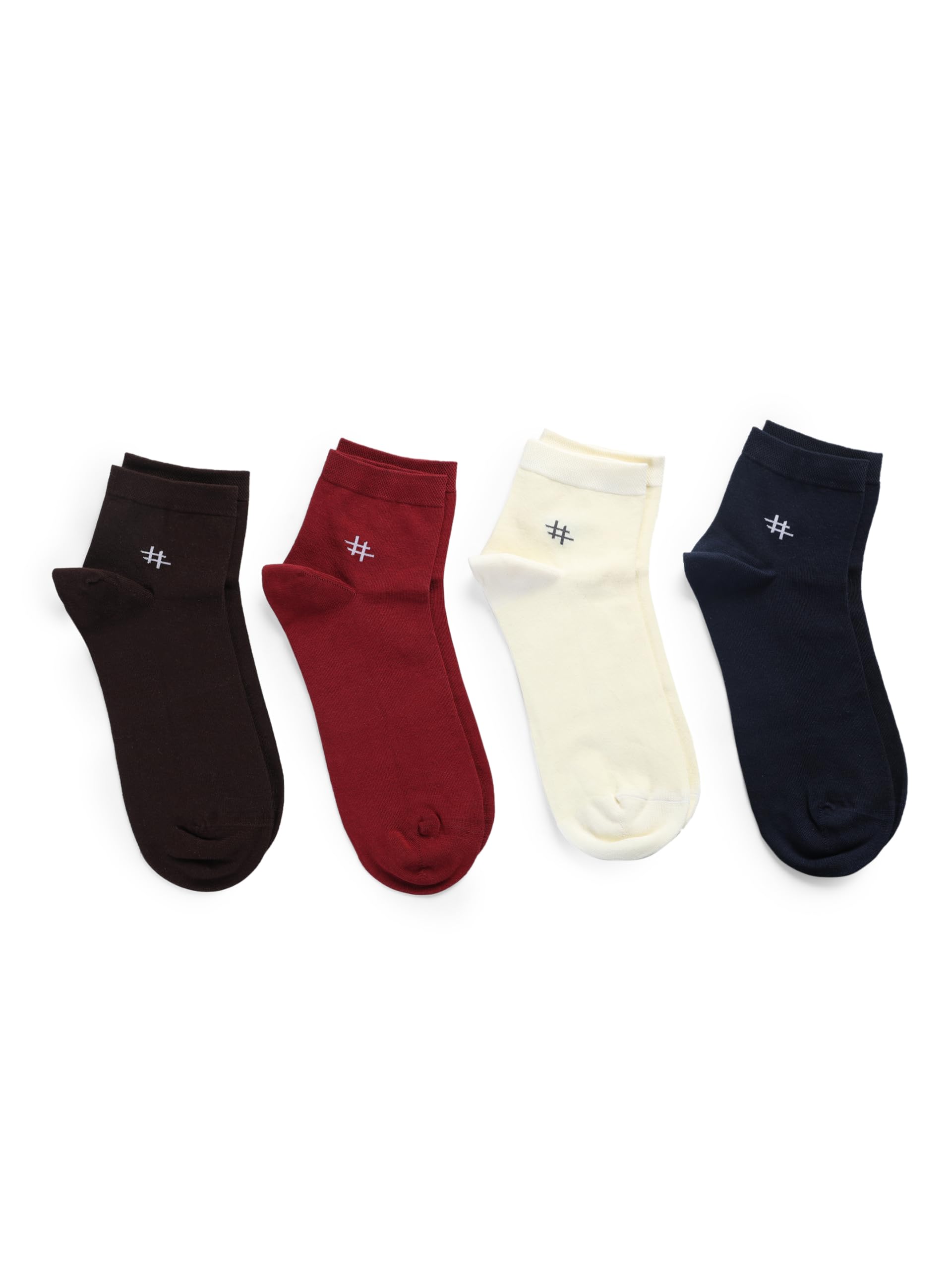 mills brown Cotton Ankle Length Socks for Men, Breathable Soft Knit Regular Wear Socks for Office, Casual n Formal Shoes_Pack of 4 Pairs-picture-38