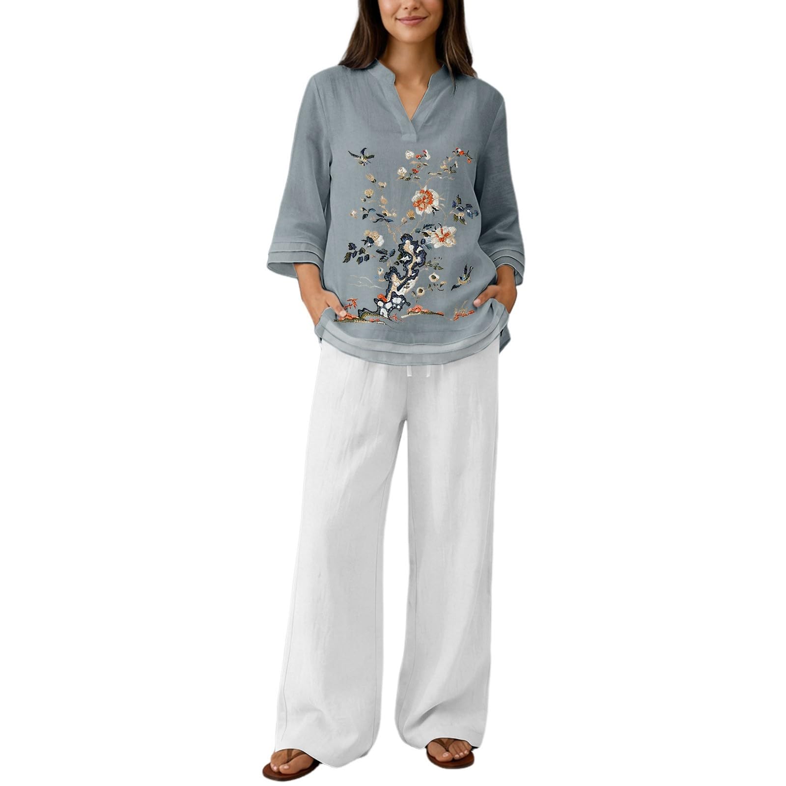 Conjunto Mujer Verano 2 Piezas Moda Traje de Ligero Chndal Ropa Descanso Respirable Playa Chndales para Salir Vacaciones Cmodoropa Mujer Primavera veranoElegante y verstil