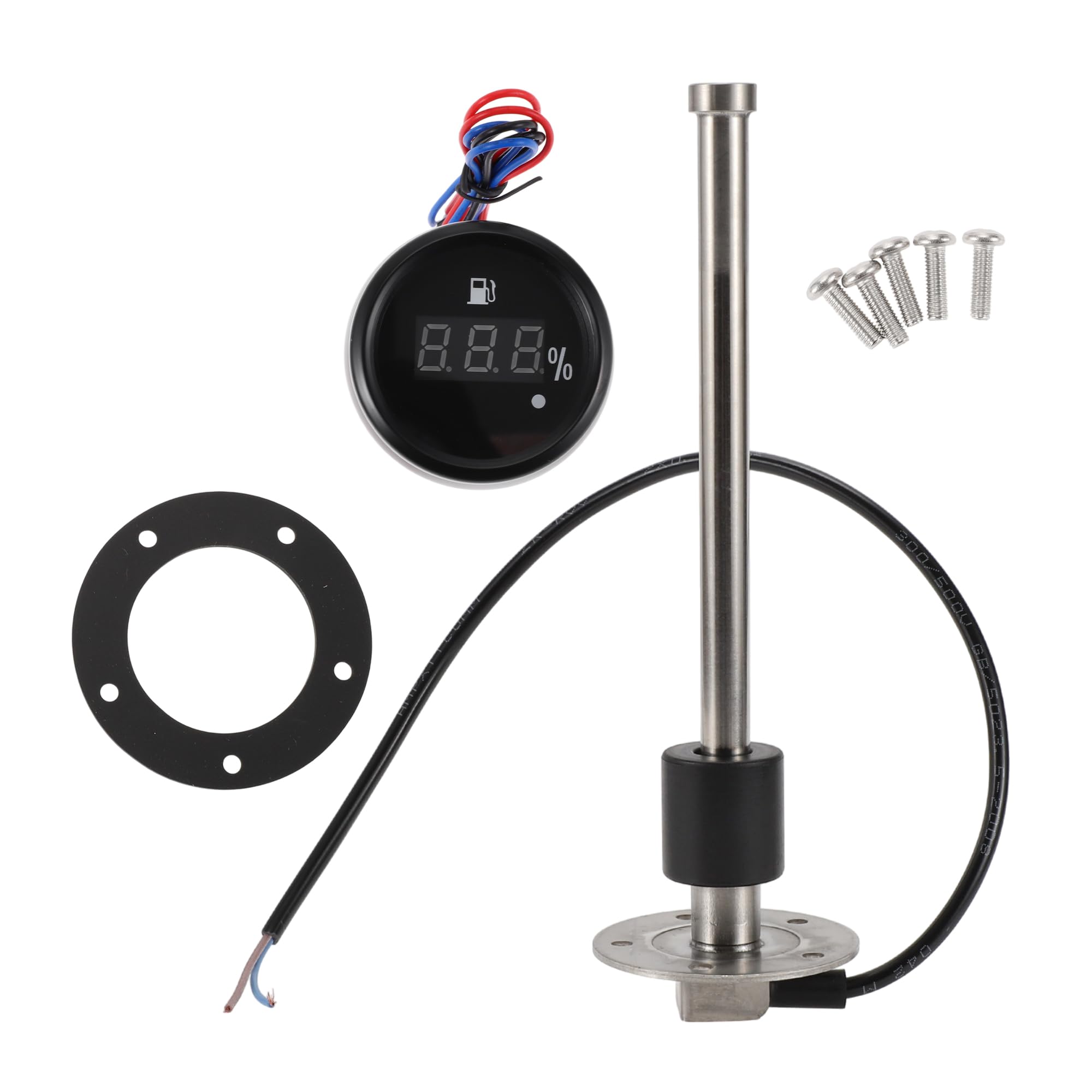Hihaha Fuel Sending Unit and Gauge Kit Boat Fuel Sending Unit Marine Fuel Sender Unit Metal 225mm 8.86" Length 1 Set Silver Tone Black 0-190 Ohm