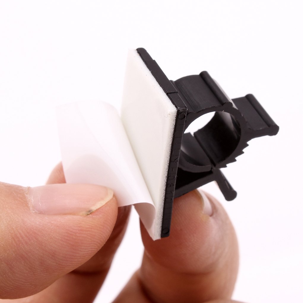 55 Fascette Fermacavo Adesive 3M Per Gestione Cavi - Clip Fissaggio Regolabili In Nylon Nero - 7,9-10,3 Mm