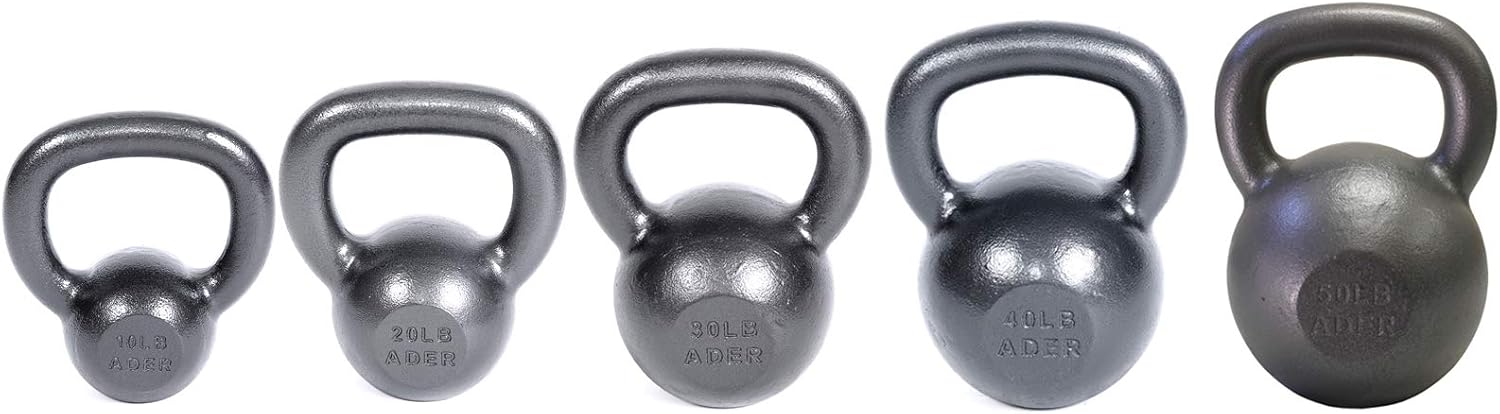 Ader Premier Kettlebell Set with Dvd- (10, 20, 30, 40, 50lb)