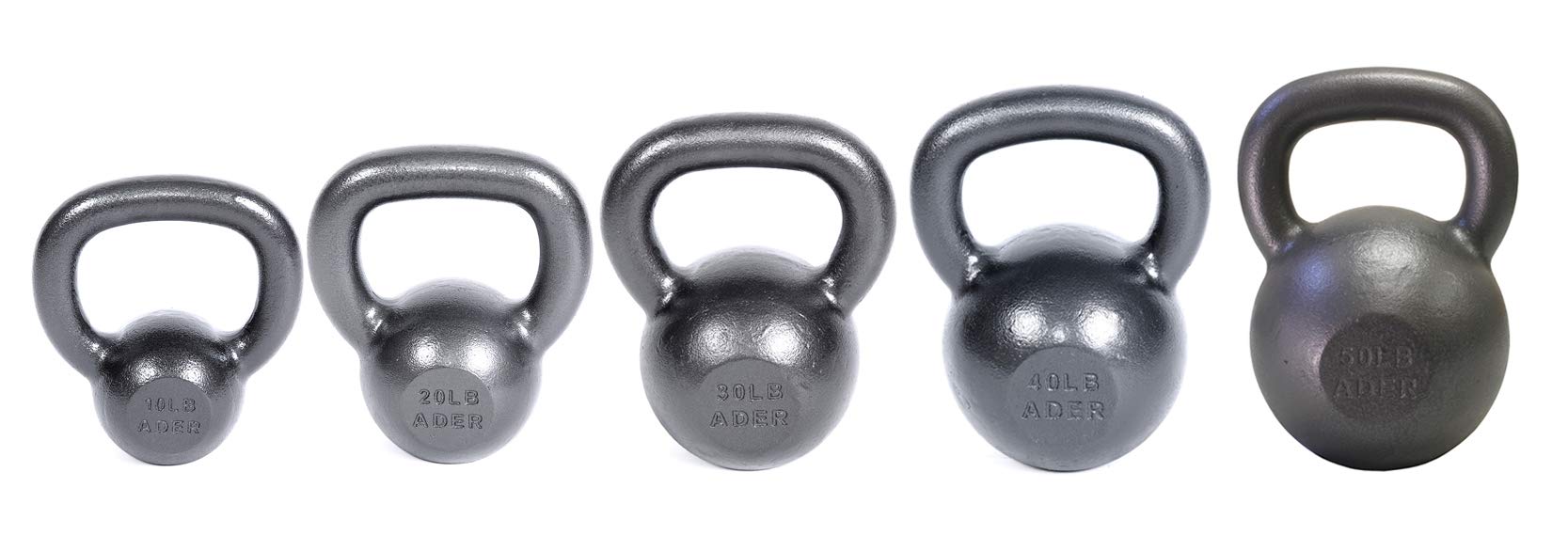 Ader Premier Kettlebell Set with Dvd- (10, 20, 30, 40, 50lb)