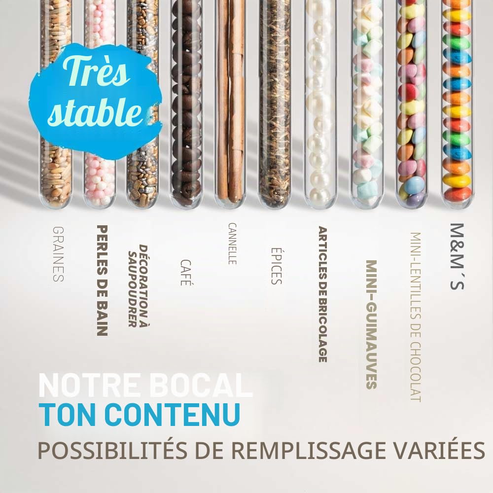 25x Éprouvettes en verre de laboratoire avec des bouchons en liège aggloméré, Tubes à essai, Paroi épaisse (200 x Ø20 mm)