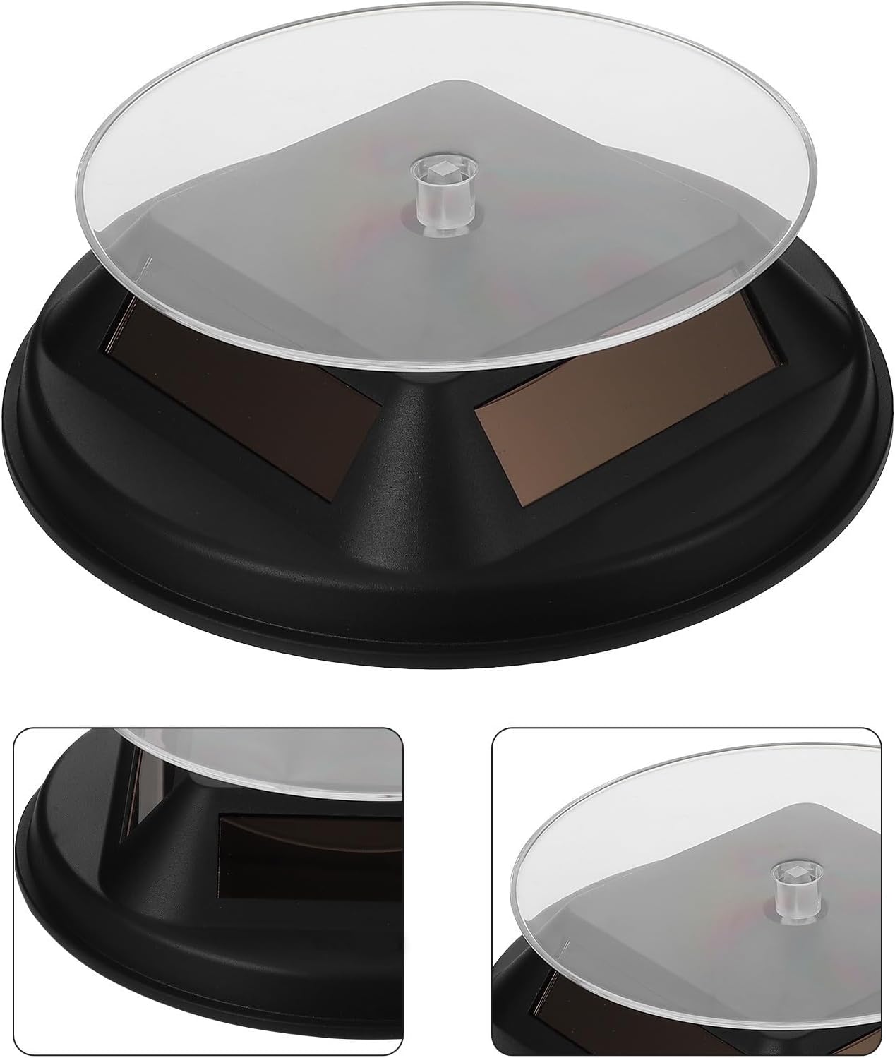 NUOBESTY Solar Powered Jewelry Display Stand Rotating Turntable for Shop