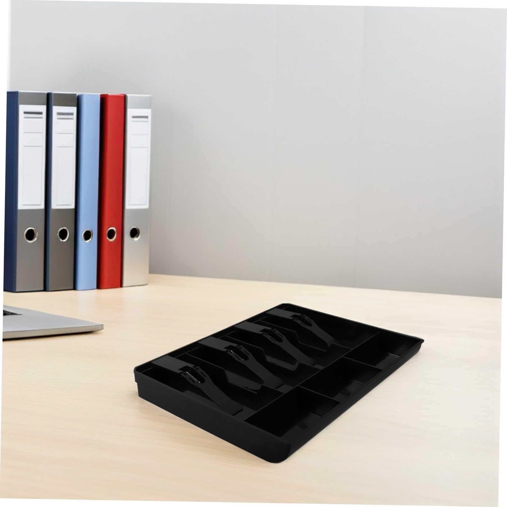 SHINEOFI 2piezas Caja De Almacenamiento De Escritorio Para Guardar Dinero Organizador De Monedas Con Clip Para Billetes Bandeja Para Cajón De Caja Registradora Para Oficina o Tienda