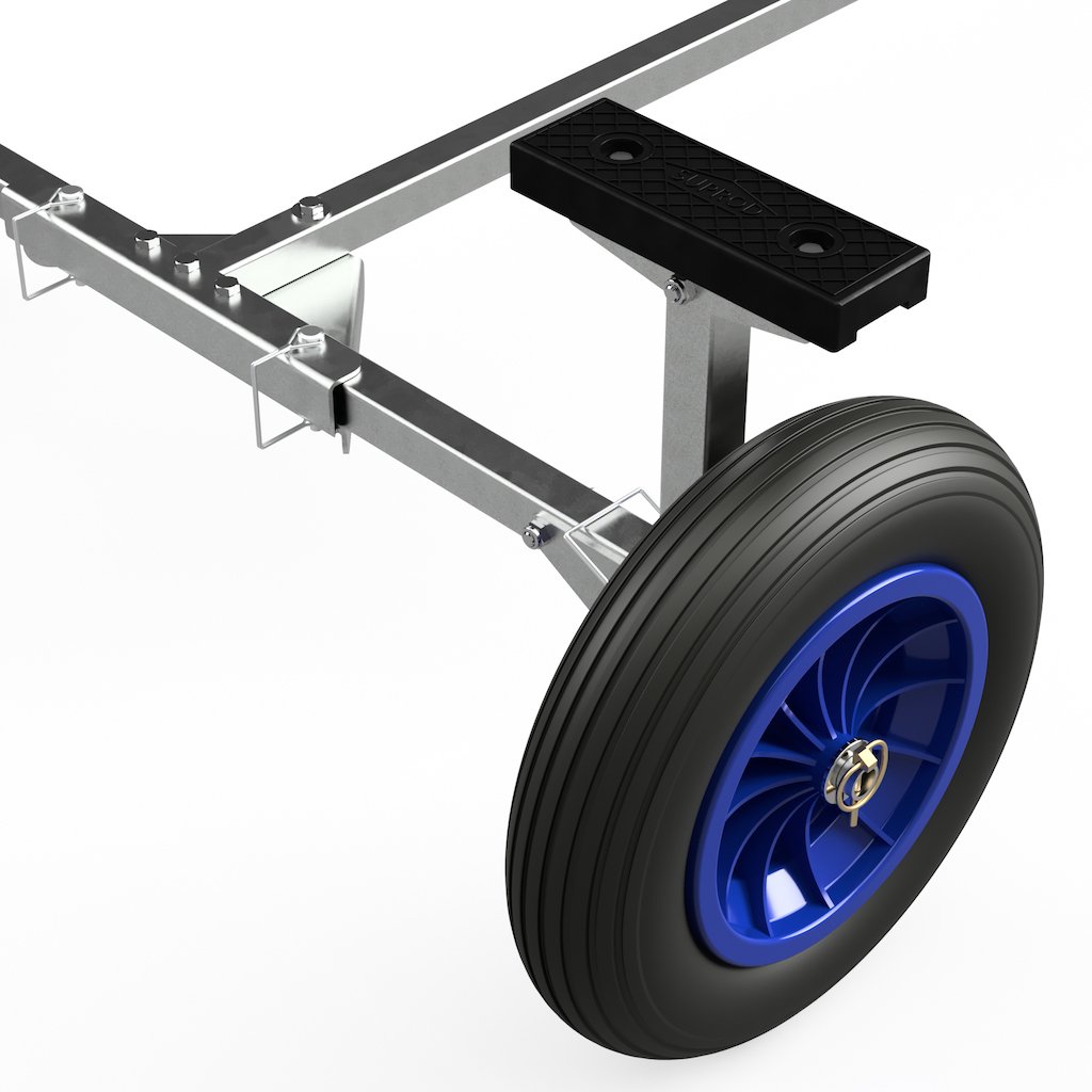 SUPROD Faltbarer Bootswagen Slipwagen Handtrailer Schlauchbootwagen Bootstrailer TR350, PU, Ø 350 mm