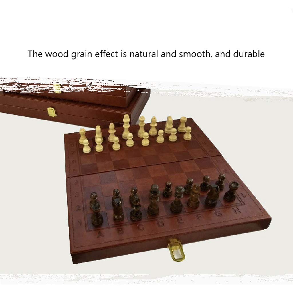 Juego de Madera, Plegable, Estrategia Lujo, Viaje, for Principiantes, Niños Adultos(13.4inch)