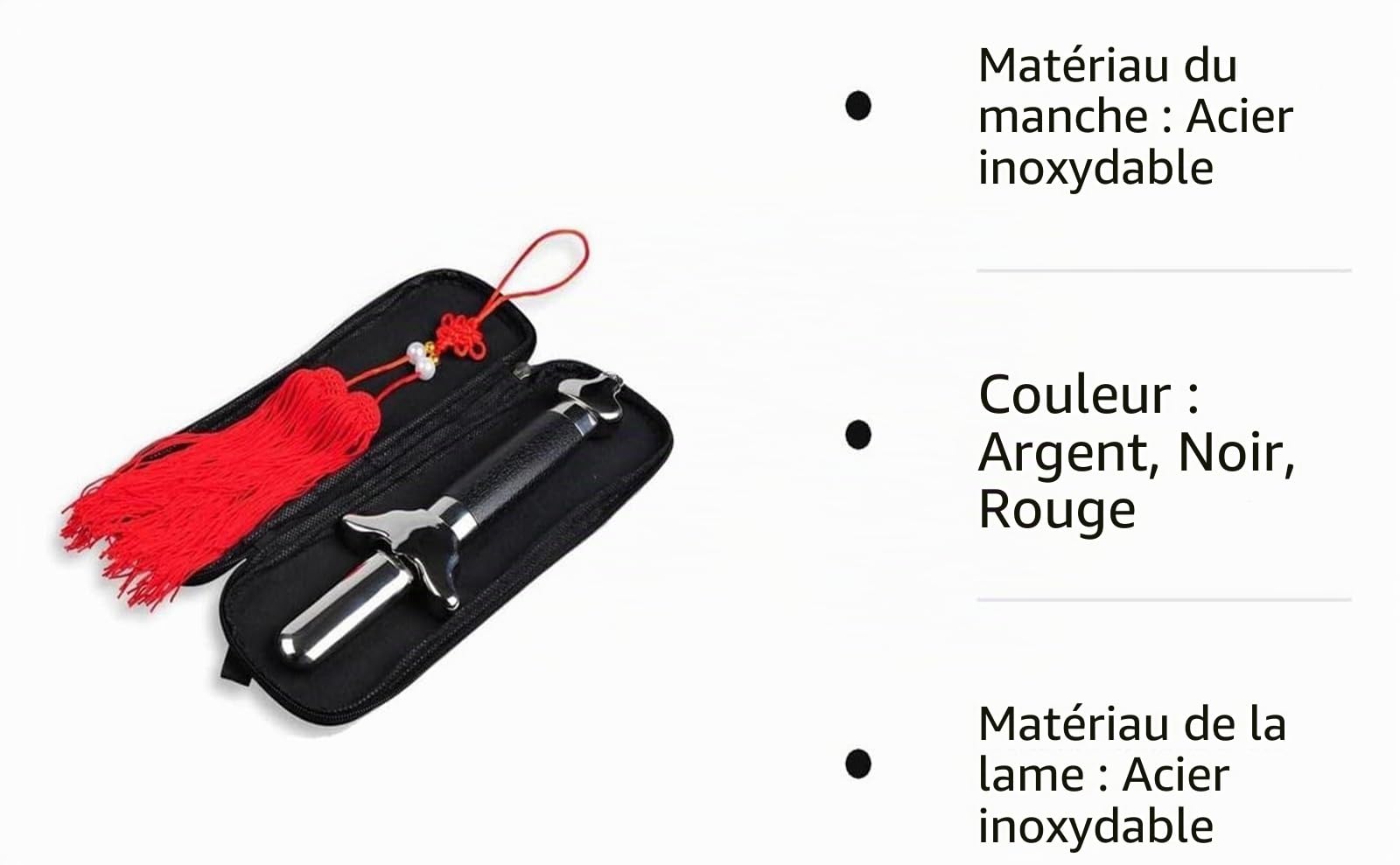 Épée télescopique Chinoise Tai Chi en métal et Acier Inoxydable, utilisée dans l'entraînement aux Arts Martiaux, Exercice de Performance(100)