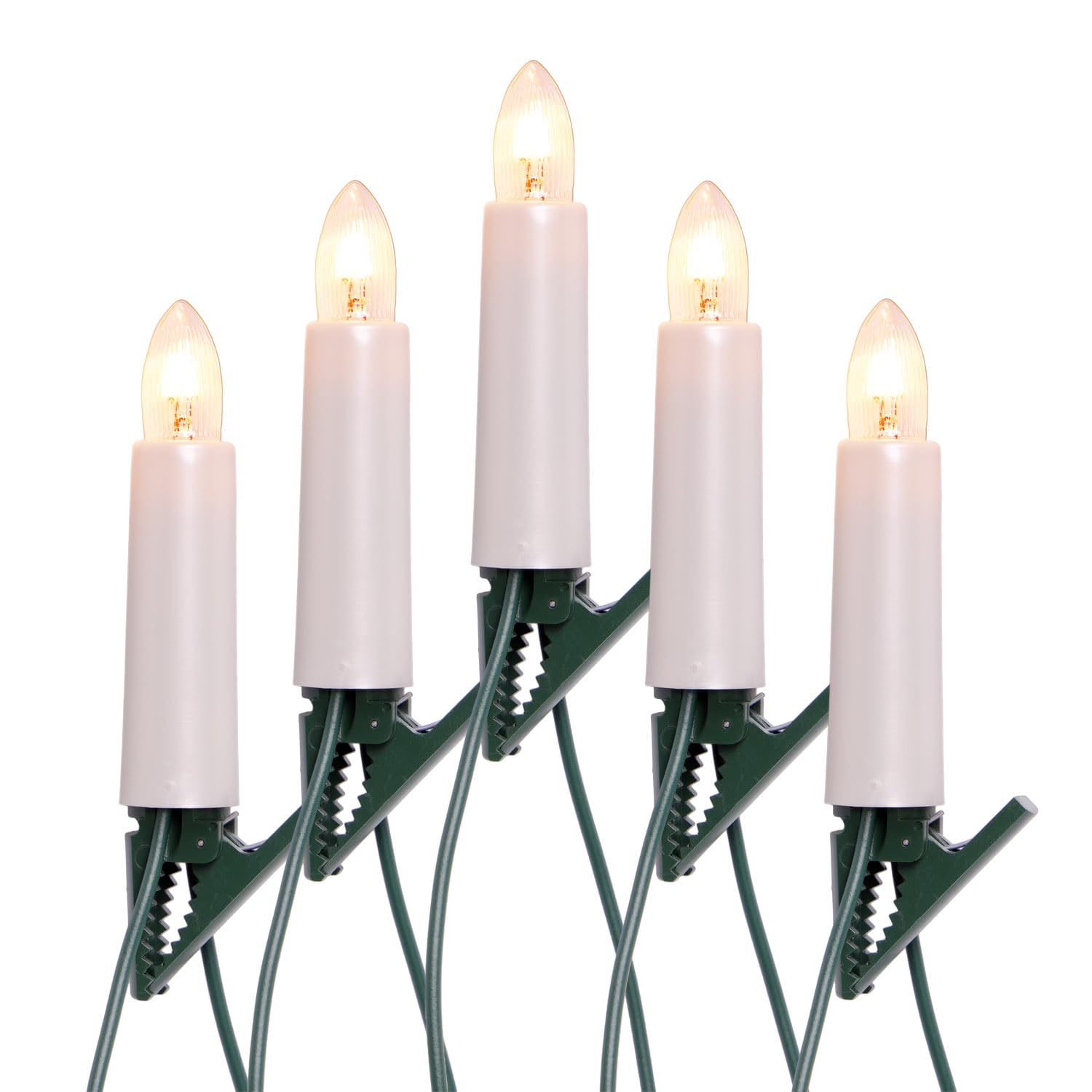 CLGarden Edition NARVA Weihnachtsbaum Kerzenlichterkette 30 große Schaftkerzen in Perlmuttoptik Innen 17,4m Made in Germany 230V inkl. 3 Ersatzlampen