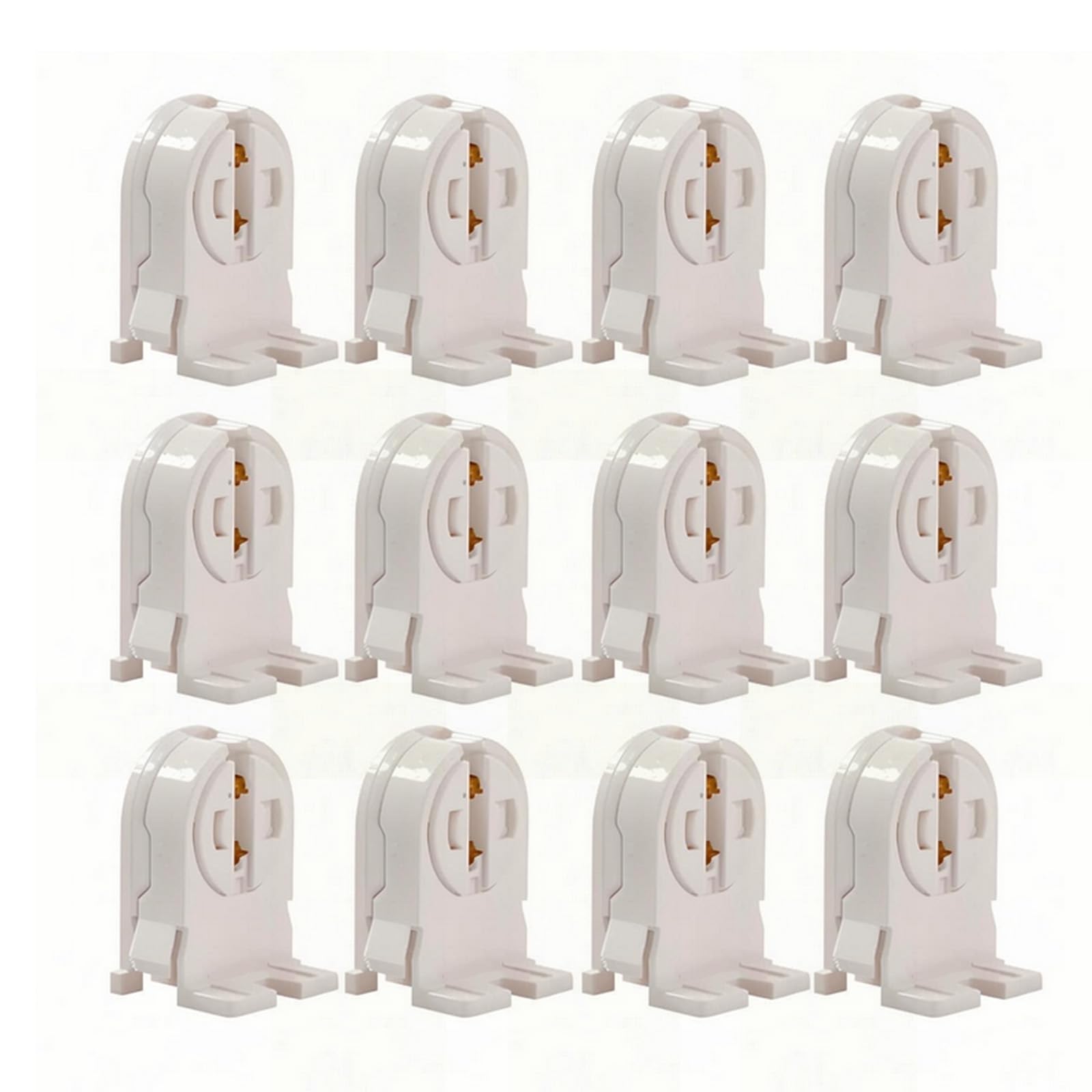 T5 LED Fluorescent Tube Lamp Holder Tombstone, TWDRTDD T5 Bi-Pin Socket, Lampholder for LED Fluorescent Tube Replacements Turn-Type Lampholder (Pack of 12)