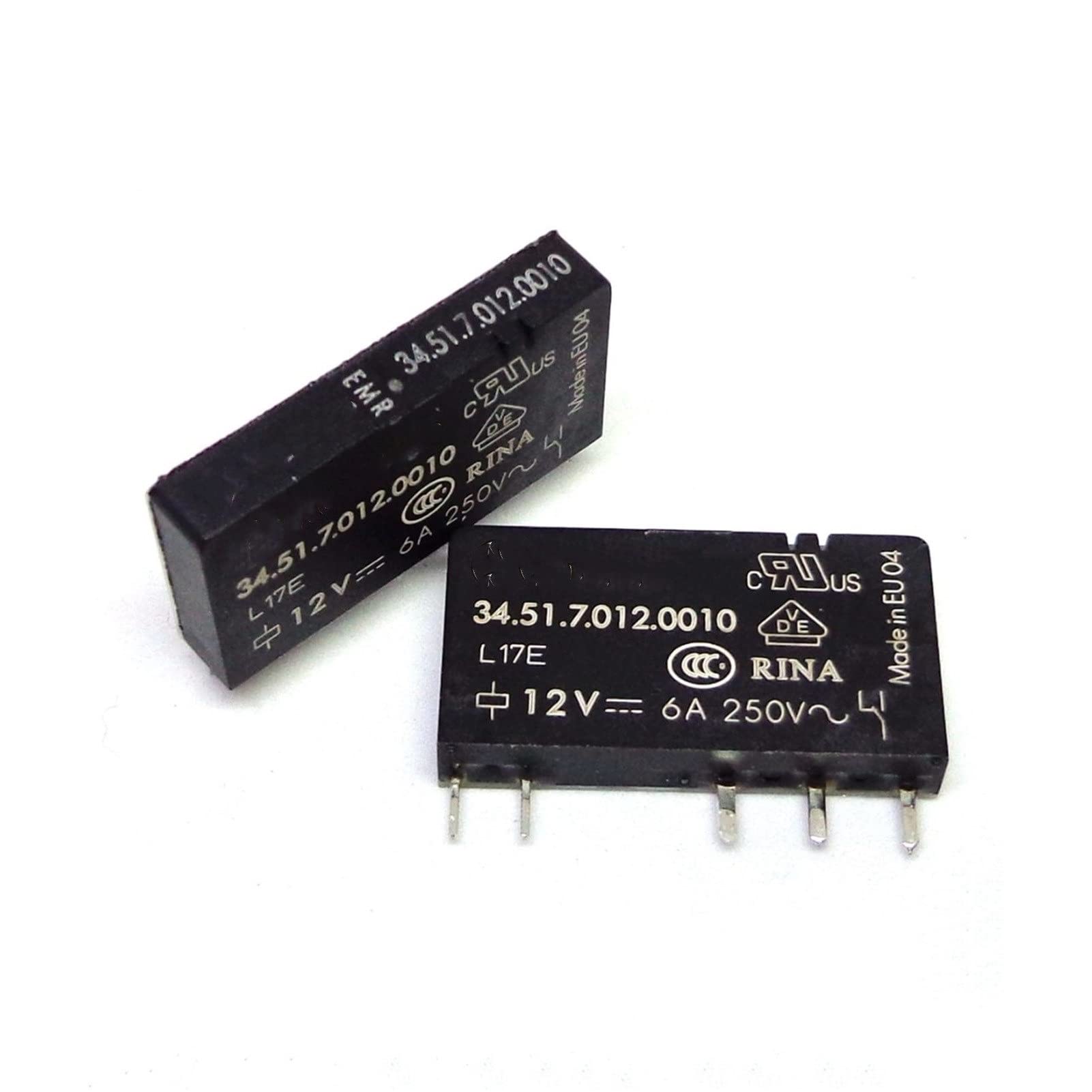 Relais 34.51.7.012.0010 12V 6A Finder pour circuit imprimé Lot de 5 pièces