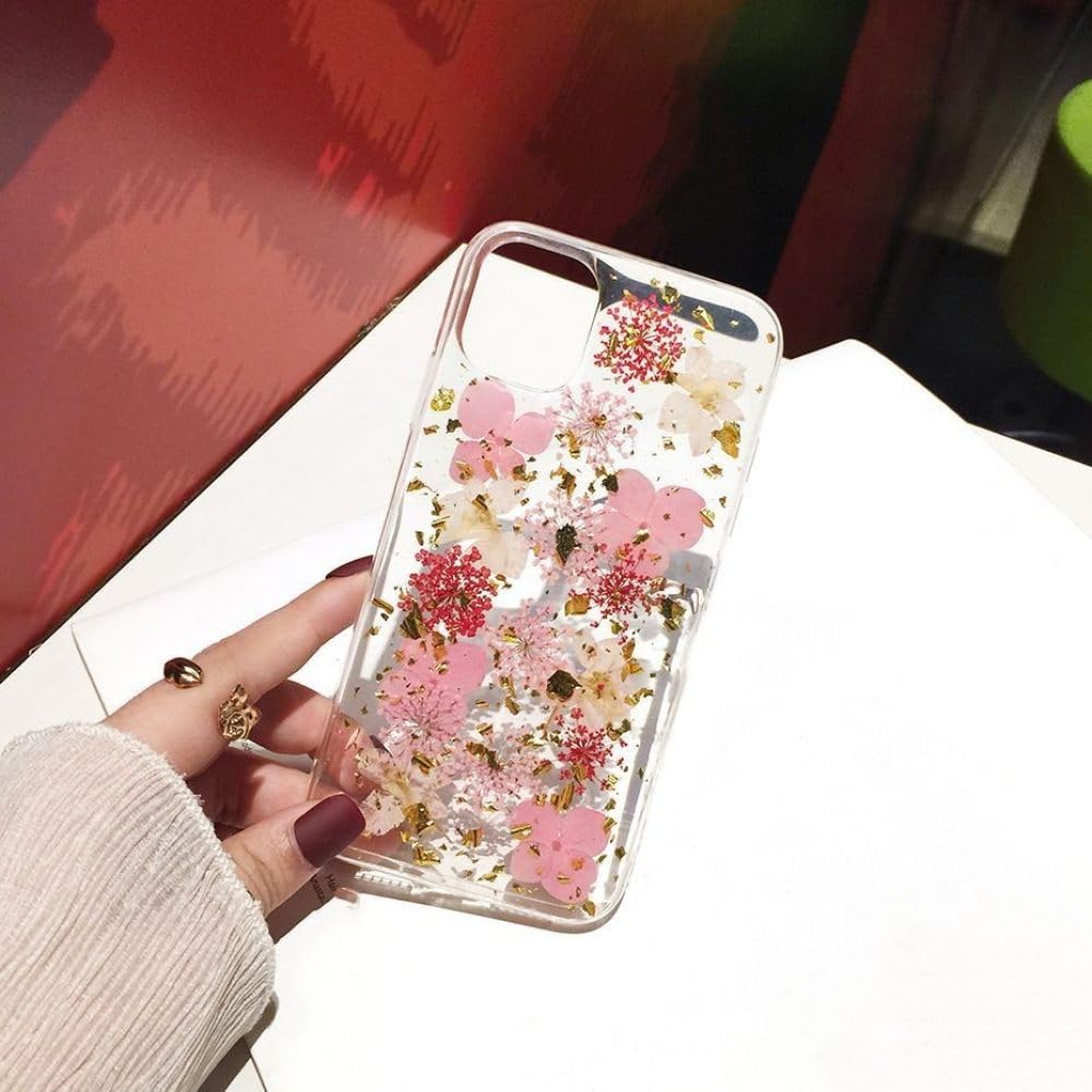 Amazon.co.jp: 本物のドライフラワー電話ケース iPhone 14 13 12 11