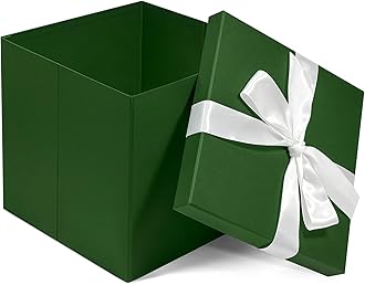 Corsiampoo Large Gift Box 10x10x10 Inches, Green Gift Boxes with Lids for Presents, Package Box for Birthdays, Wedding, Christmas, Graduations, Anniversaries and Valentine's Day