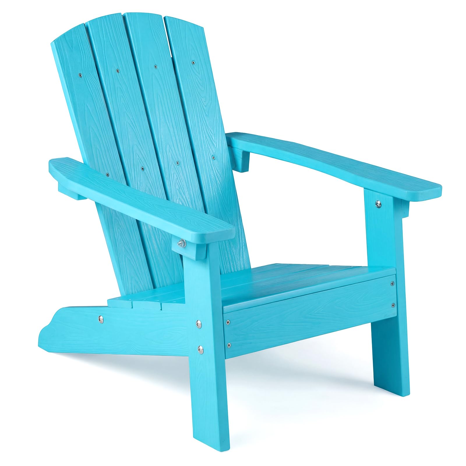 COSTWAY Chaise Adirondack Enfant en HIPS, Fauteuil de Jardin Extérieur avec Accoudoirs et Assise Ergonomique 105°, Charge 75kg pour 3-8 Ans pour Jardin Piscine Terrasse, 55,5x51x56cm (Turquoise)