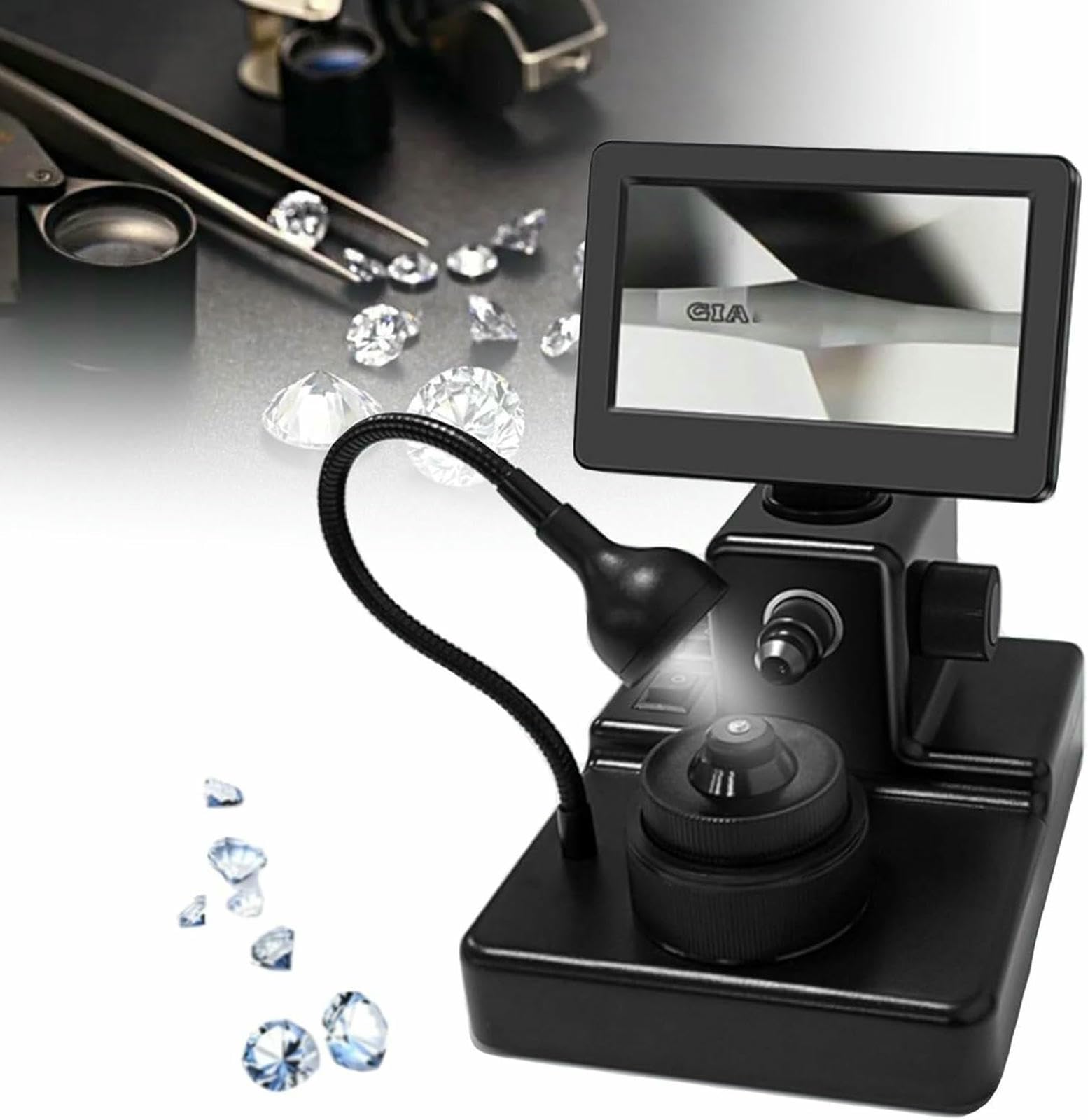 Microscope numérique de bijoux à écran LCD pour lire les gravures sur diamant