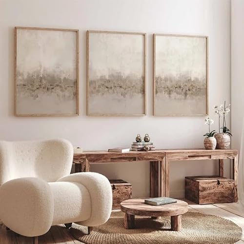 GOSRD Canvas Posters And Prints Nordic Abstract Wall Art Bohemian Neutral Simple Hd Home Living Room Decor(30x50cm-3Pcs)