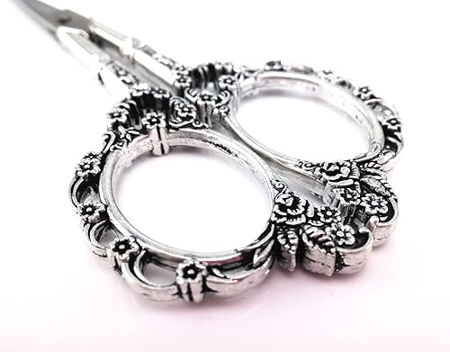 Miniatura 10 de Yueton Tijeras de bordado de costura de flor de ciruelo estilo europeo vintage (bronce)