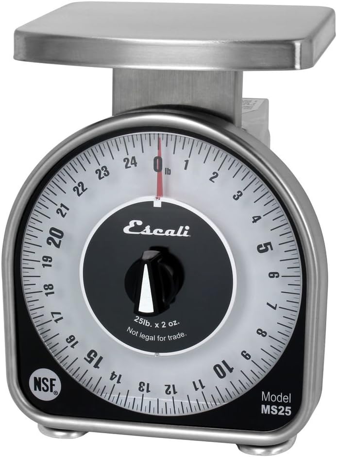 San Jamar Escali MS-Series NSF Listed Dial Scale, 25 lb, Silver