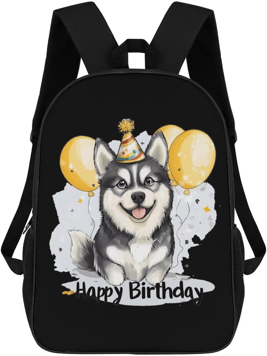 Husky Birthday Laptop Backpack for Men Women 17 Inch Shoulder Bag Travel Daypack