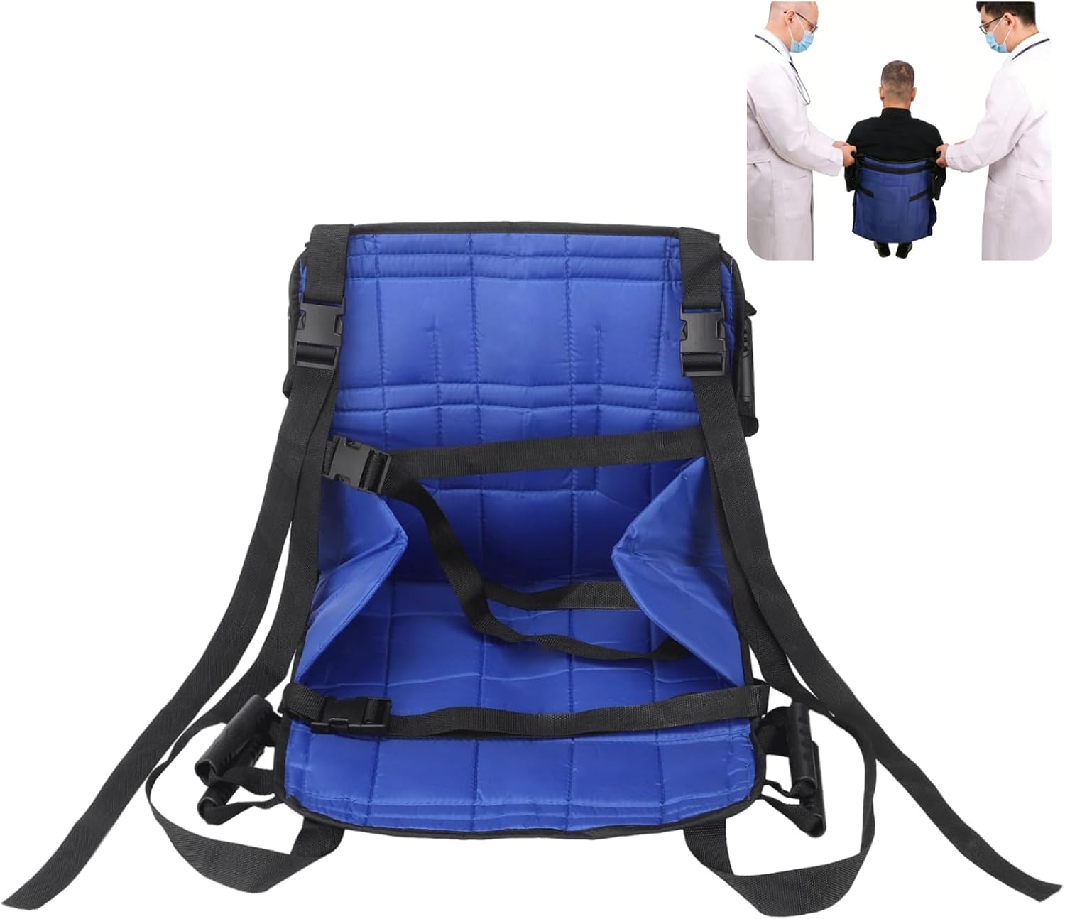 Patient Lift Transfer Pad for Stairs, 260lbs Stair Slide Board Assist with Reinforced Handles & Buckles, Safety Transport Sling for Seniors, Disabled, Wheelchair & Bed Evacuation