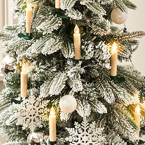 Christmas Tree Candle Lights - 8 Pack, Batteries And Remote Included, Small Flameless Tapers With Adjustable Green Clips, Flickering Led, Automatic Timer Feature #TOP28
