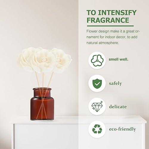 Miniatura 4 de Healifty 5 unidades de varillas de ratán de madera con forma de cabeza de fragancia natural, difusor de varillas rectas, difusor de aceite