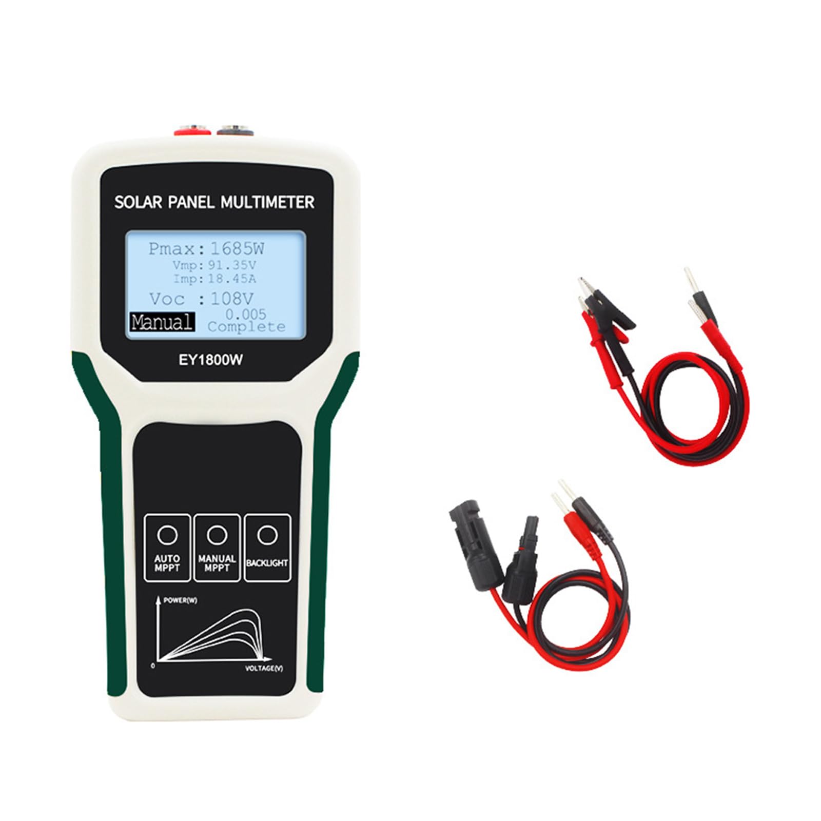 Solari Pannello Multimetro Tester MPPT Photovoltaic 5 1800W 20 120V 0 60A Con Display LCD E Rilevamento Automatico Multimetro Del Pannello Solari Automatico
