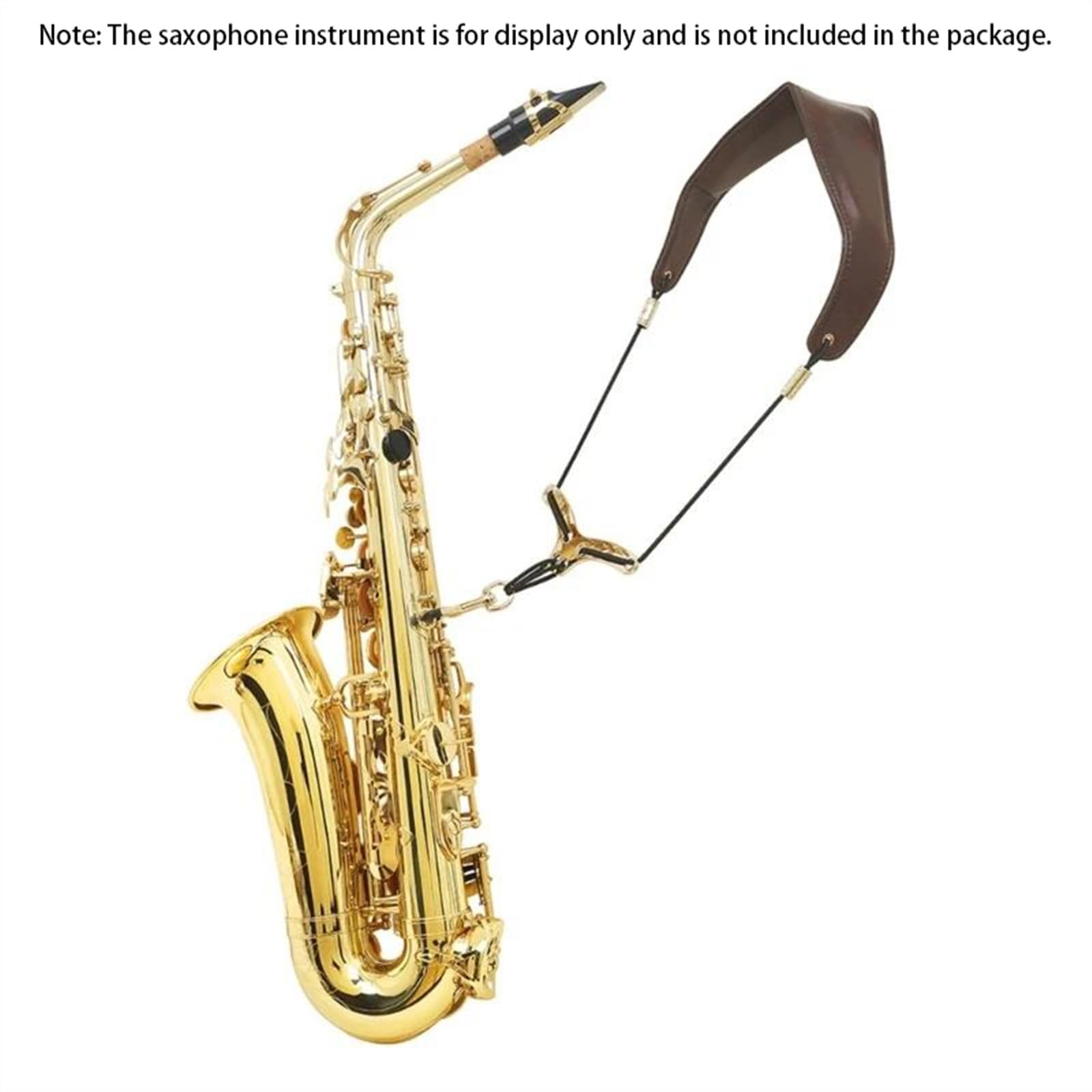 Pasek Na Szyję Do Saksofonu PU Skórzany Pasek Do Saksofonu Wyściełany Do Wysokich Instrumentów Saksofonowych Barytonu Altowego Akcesoria do Saksofonu Części (Color : Brown)