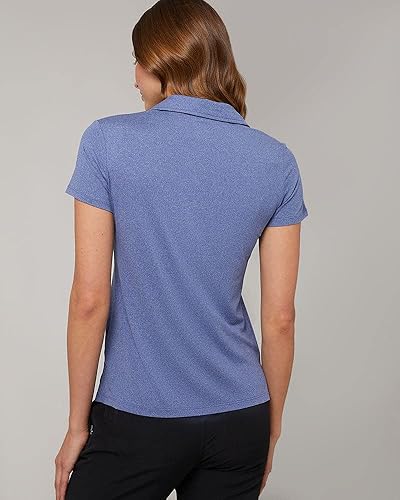 Miniatura 4 de 32 Degrees Polo ajustado para mujer, absorbe la humedad, elástico en 4 direcciones, ajuste de forma, golf, tenis