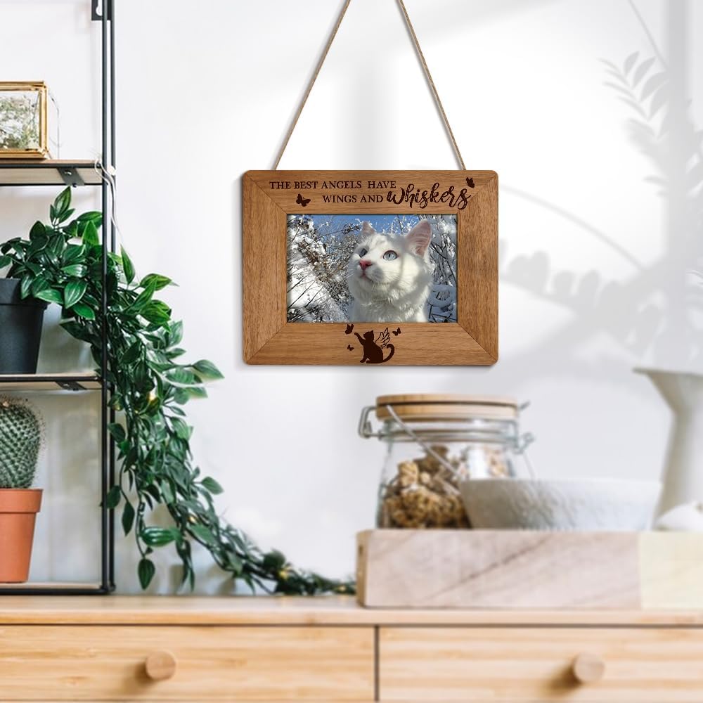 The Best Angels Have Whiskers Picture Frame for Cat Lovers Moms, Memorial Sympathy Bereavement Keepsake for Pet Loss (4x6 Inch) - Image 4