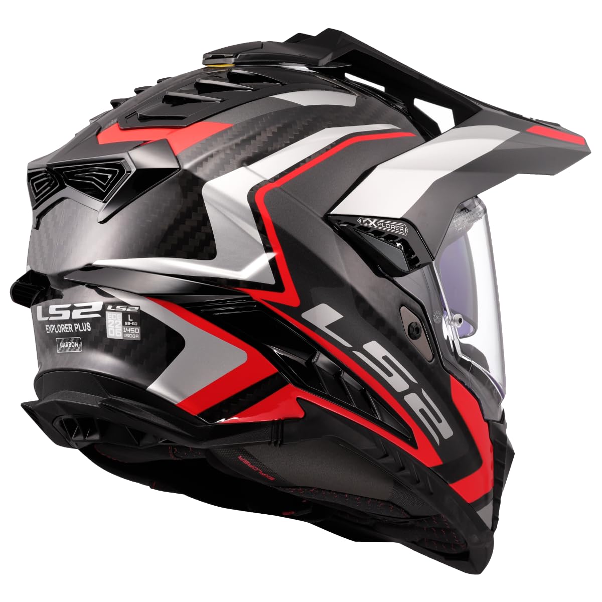 LS2, Casco Moto Cross EXPLORER CARBON FRONTIER II Gloss Red