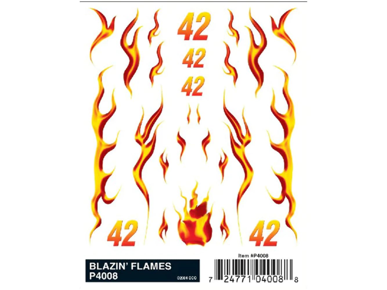 Pinecar Dry Transfer Decals Blazin' Flames PIN4008