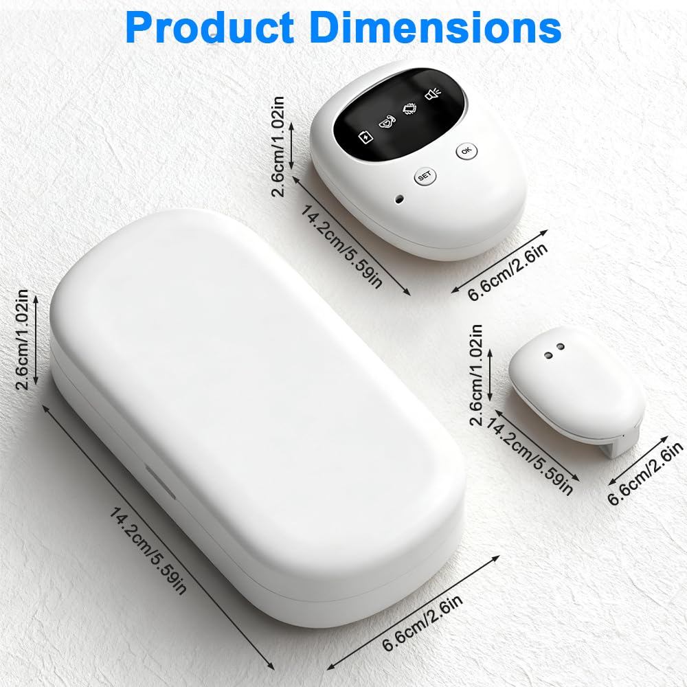 Wxeadu Wireless Bedwetting Alarm, White 3-Mode Loud Sound & Strong Vibration Bed Wetting Alarm Children - Image 2