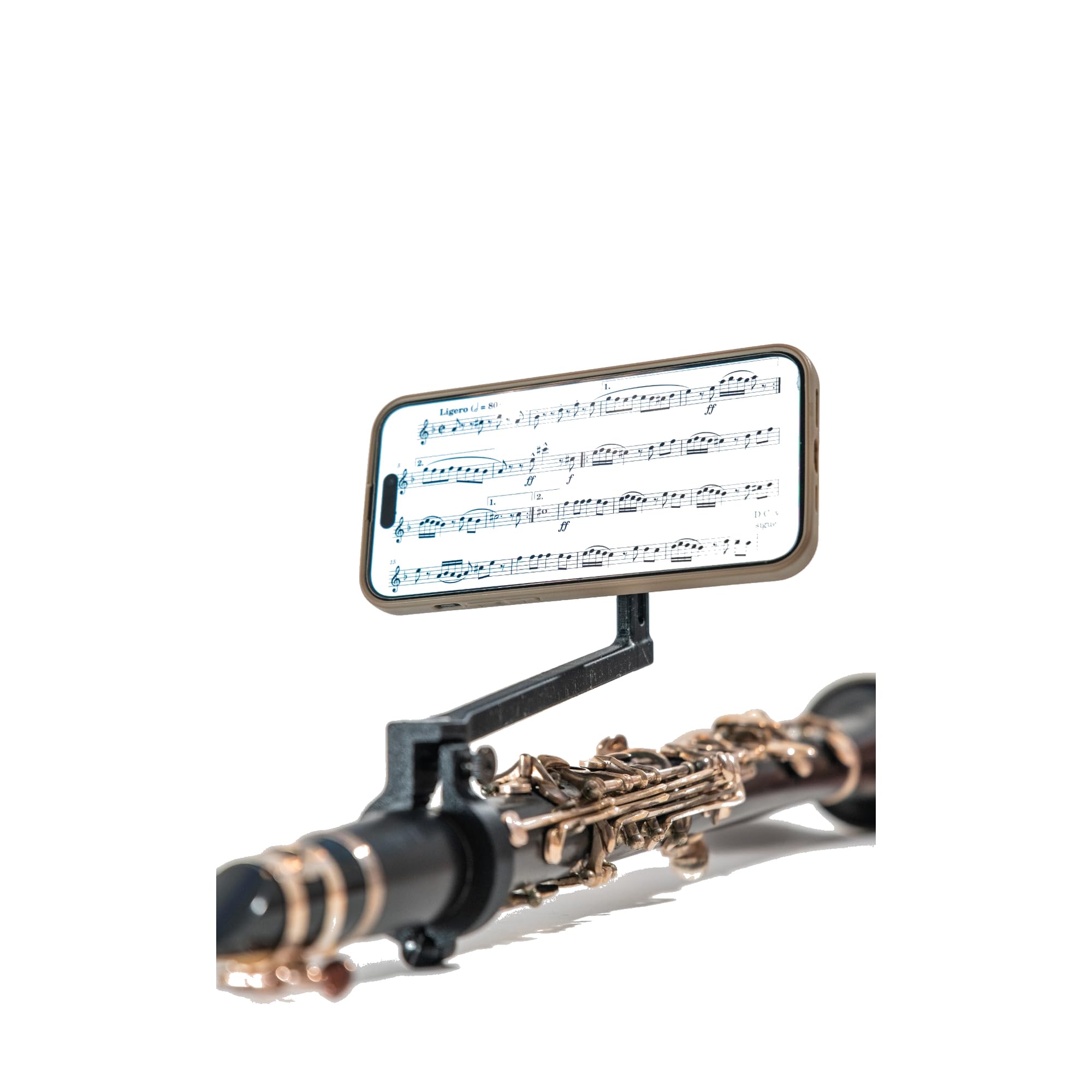 Atril de clarinete para móvil - Soporte ebook clarinete - Ideal para partituras digitales - Atril de Marcha para clarinete