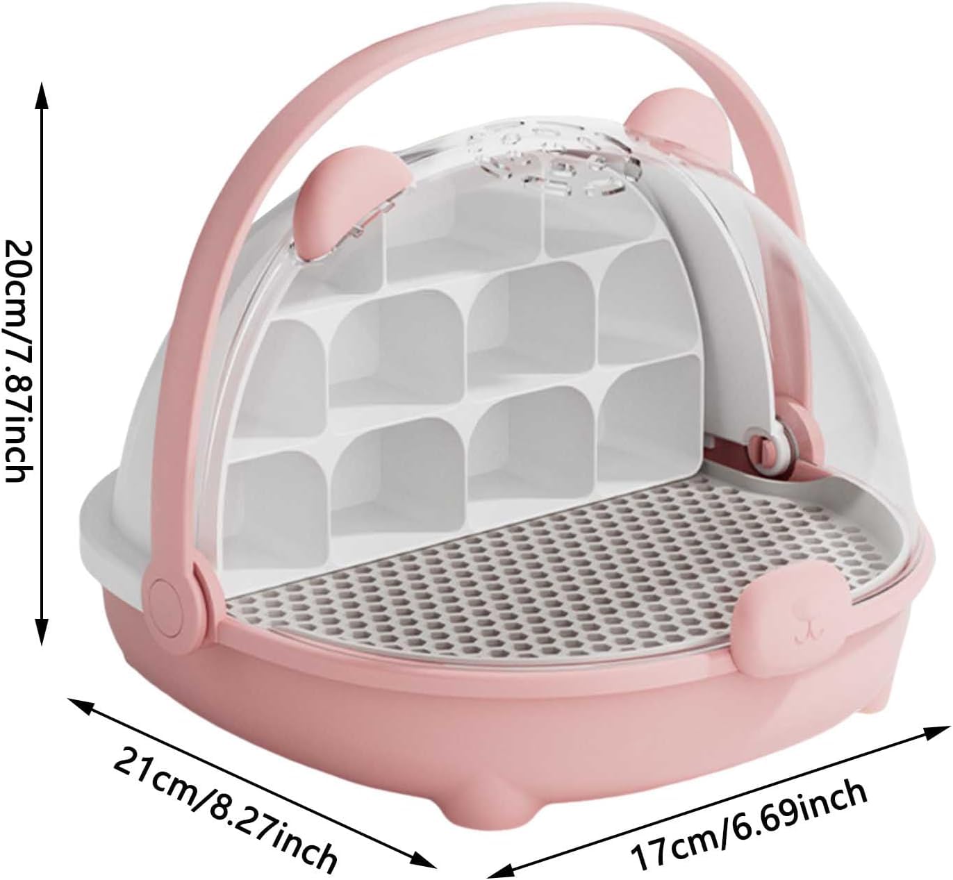 Caja de Crecimiento de Gusanos de Seda, cápsula Espacial para la cría de Gusanos de Seda, Jaula de hábitat Animal, Tanque de Reptiles, Caja de alimentación Transparente portátil con asa (Amarillo)