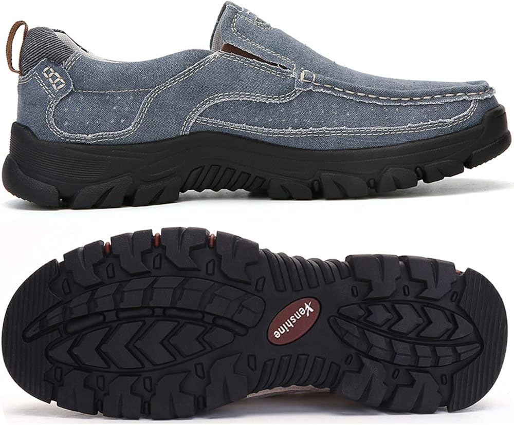 Venshine Mens Canvas Slip On Loafers Casual Walking Office