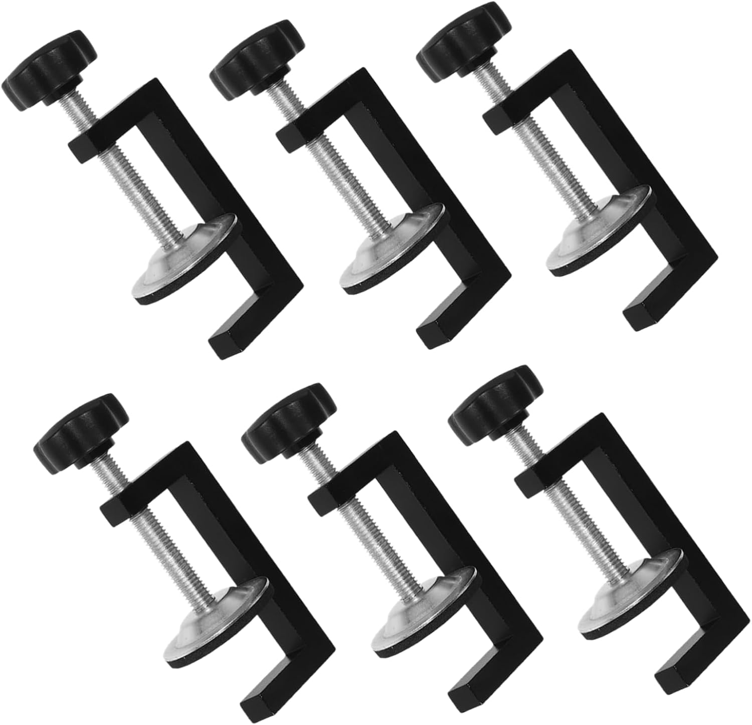 6 Piece G Clamps for Woodworking and Cabinet Installation Black