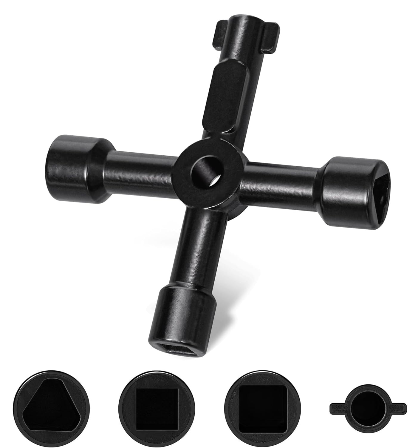 Carago 4-Way Utility Key, Heavy Duty Cross Meter Box Key For Uk Gas Electric Meters, Multi-Functional Radiator Bleed Key For Service Cupboards, Control Cabinets And Stopcocks
