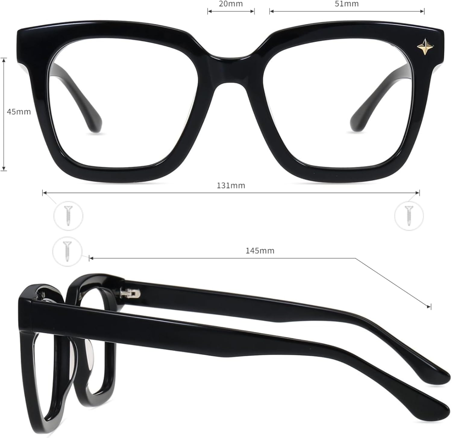 Firmoo Oversized Blue Light Blocking Glasses, Square Eyewear Frame Anti Eyestrain Computer Glasses for Woman Men - Image 5