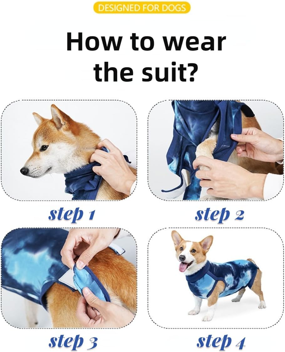 Dog Recovery Suit Post Surgery Protective Anti-Licking Onesie Shirt for Male and Female Abdominal Wound After Spay Suit (X-Large,Pink)