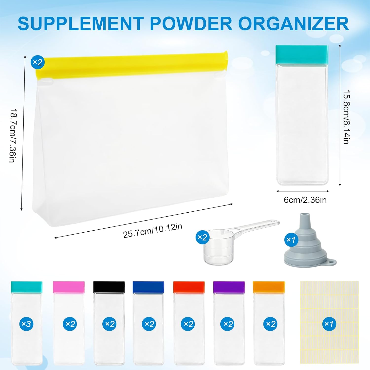 Supplement Powder Organizer,2 Pack